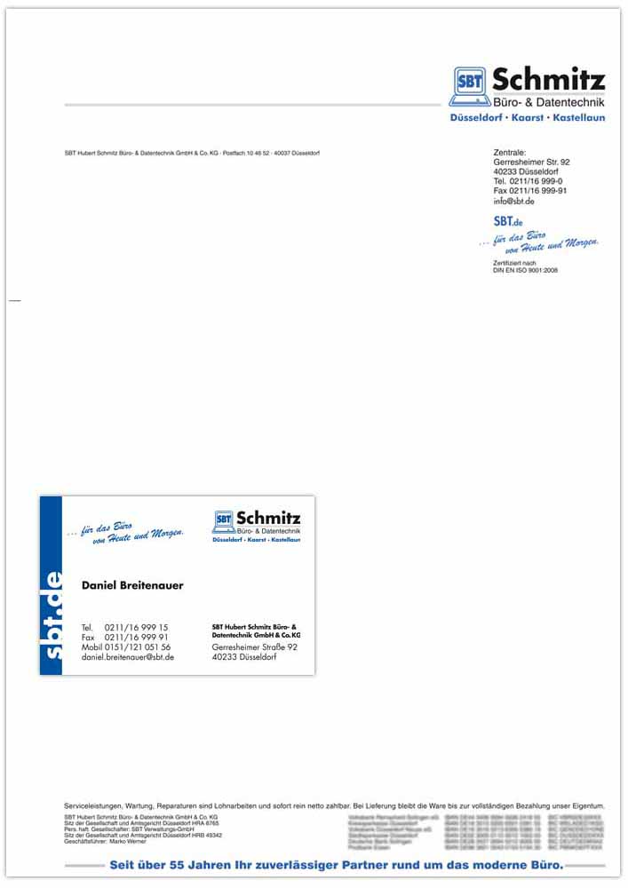 Geschäftspapiere SBT